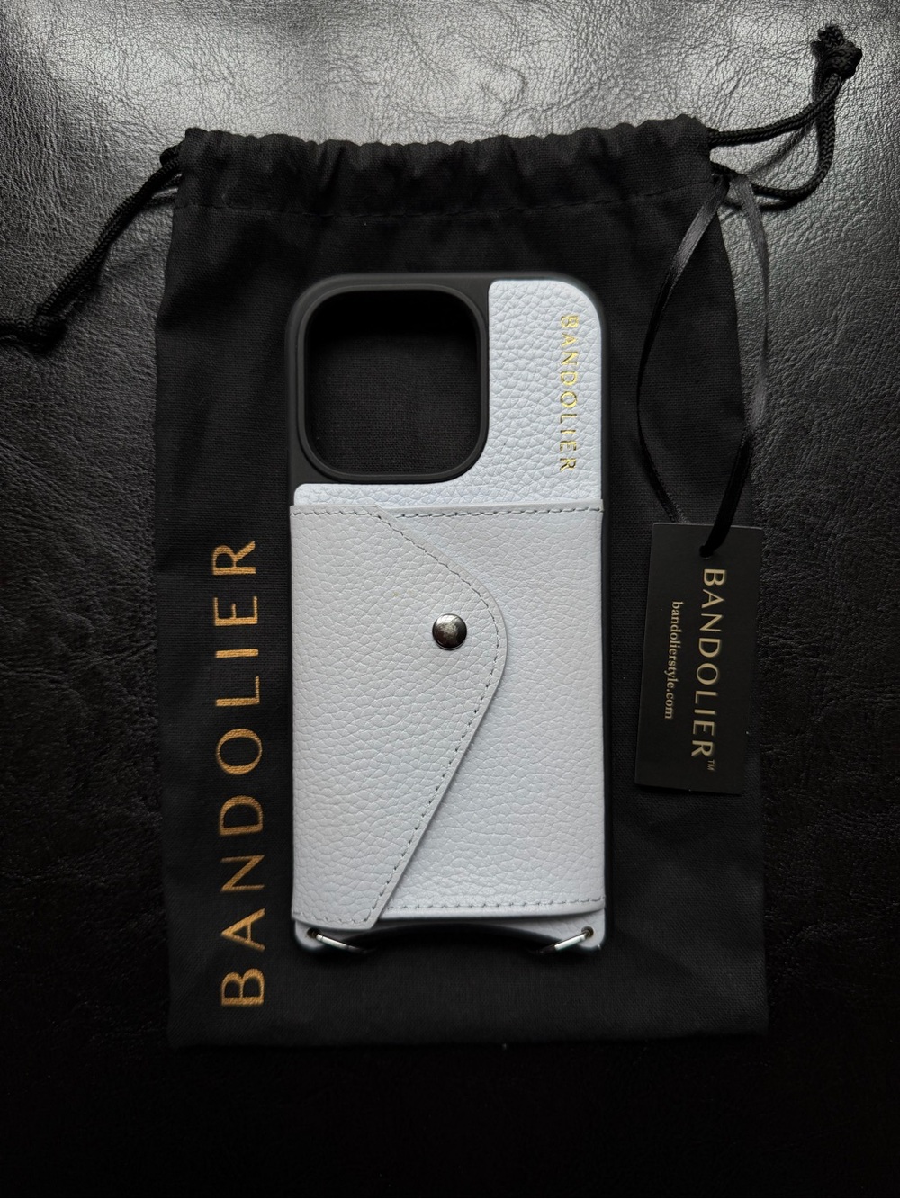 Bandolier Donna iPhone 16 Pro Case, Pastel Periwinkle/Silver